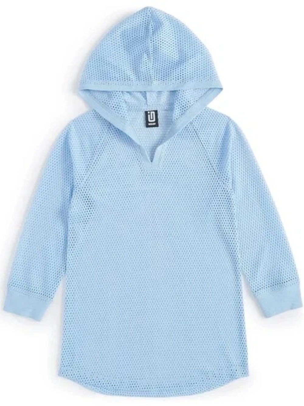 Ideology Light Blue Mesh Hooded Kids Swim Cover Up